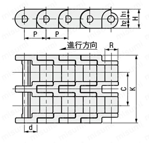 ヒンジ －ダブルヒンジタイプ－ 外形図01