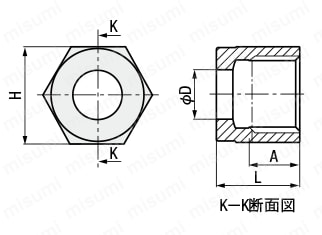 ステンレス管用継手 -ナット- N 外形図01