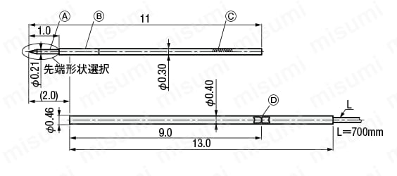 コンタクトプローブ －PCBテスト用－ 外形図6
