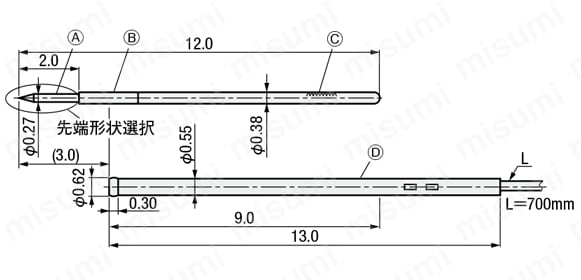 リセプタクル －PCBテスト用－ 外形図3