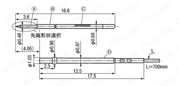 リセプタクル －PCBテスト用－ 外形図6