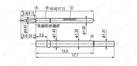 リセプタクル －PCBテスト用－ 外形図7