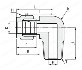 ステンレス管用継手 -エルボ- ［EME-4］ 外形図1