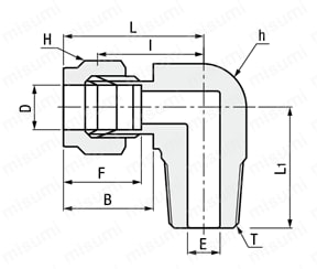 ステンレス管用継手 -エルボ- ［EME-4］ 外形図2