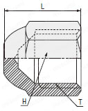 異径継手 -黄銅タイプ- ナットキャップ 外形図