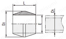 銅管用継手 -黄銅タイプ- 付け替え用リング 外形図