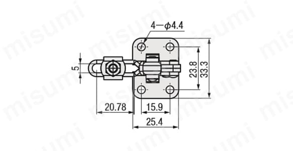 トグルクランプ ハンドル立型 U型アーム（フランジベース）GH-101-A・GH-101-ASS:関連画像