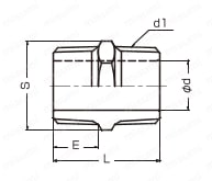 304STN-6 | ステンレス製ねじ込み管継手 六角ニップル STNタイプ