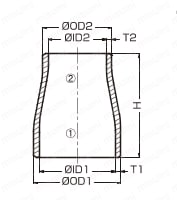 304RCS40-50X40 | ステンレス製突合せ溶接式管継手 コンセントリック