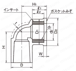 TS継手 給水栓用エルボ（A形） インサート付 TS WL | アロン化成 | MISUMI(ミスミ)