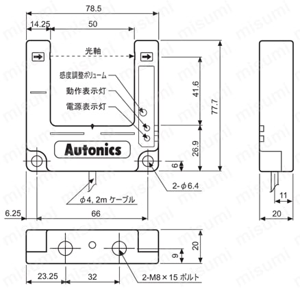 U字型光電センサ BUPシリーズ | AUTONICS（オートニクス） | MISUMI 