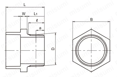 HT DV継手（高温排水用） 排水バルブソケット HT DV-VS 外形図