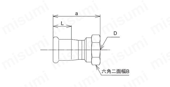 メスアダプターソケットの寸法図