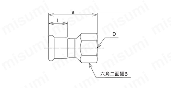 水栓ソケットの寸法図