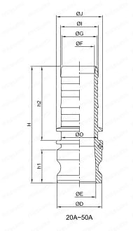 アルミ製レバーカップリング ホースシャンクアダプター OZ-E 外形図01