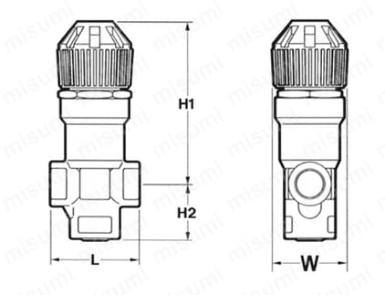直動形蒸気用減圧弁RE2型 外形図