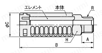 サイレンサ SLCP 外形図