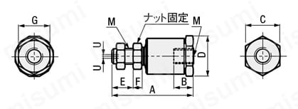 フローティングジョイント 標準型 M4～M14外形図