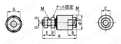フローティングジョイント 標準型 M16～M26外形図