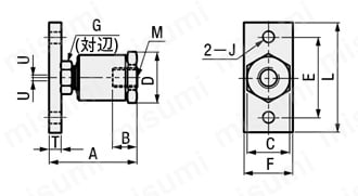 フローティングジョイント フランジタイプ M8～M14外形図