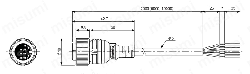 エンコーダコネクタケーブル 一般型（ソケットタイプ） | AUTONICS