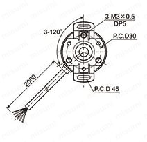 ロータリエンコーダ E40シリーズ 外形図 一般型：中空軸型/中空軸ビルトイン型