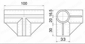 パイプフレーム用プラスチックジョイント PJ-100B 外形図01