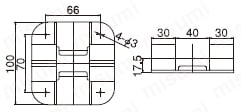 パイプフレーム用プラスチックジョイント PJ-702 外形図