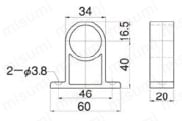 パイプフレーム用プラスチックジョイント PJ-704B 外形図