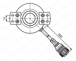 ロータリエンコーダ E60Hシリーズ　配線引出コネクタ型 外形図01