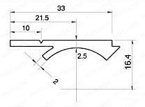 パイプフレーム用アタッチメント 樹脂レール JB-603 外形図