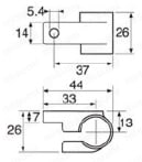 ユニプラスリム（φ19）用中間用棚受け VUP-07 外形図
