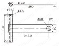 パイプフレーム用台車連結用部品 JB-712A 外形図