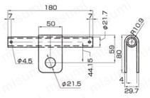 パイプフレーム用台車連結用部品 JB-712B 外形図