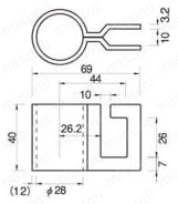 パイプフレーム用開閉用部品 JB-101 かぎ金具A 外形図