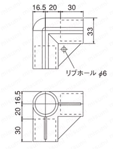 パイプフレーム用プラスチックジョイント PJ-001 外形図1