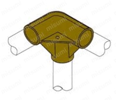 パイプフレーム用プラスチックジョイント PJ-001 形状