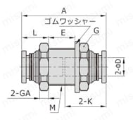 補助機器 ワンタッチ継手 PMシリーズ 外形図