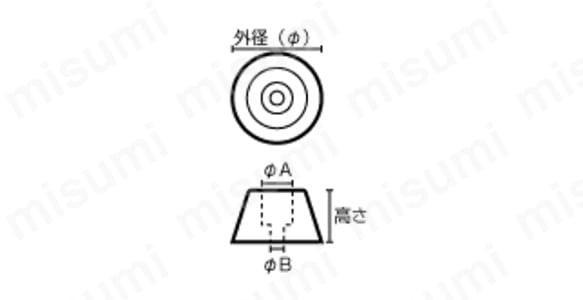 ボンネットゴムの寸法図。