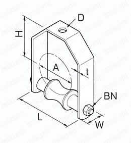 ローラーバンド RBNHK 吊式角型ローラーバンド 外形図01
