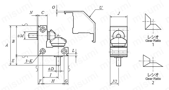 BE70L-001B | KGギヤボックス B-SET | 協育歯車工業（KG） | ミスミ