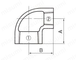 ねじ込み式PL継手 径違いエルボ 外形図01