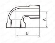 ねじ込み式可鍛鋳鉄製管継手 ストリートエルボ（縁付）（SL） 外形図