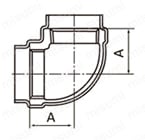 連送管継手 埋設用 エルボ 外形図