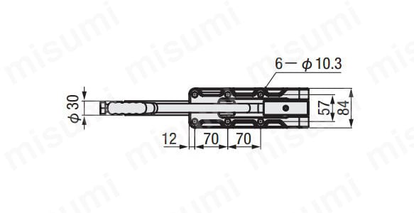 トグルクランプ 横押型 フランジベース ストローク100mm ストレートロングハンドル:関連画像