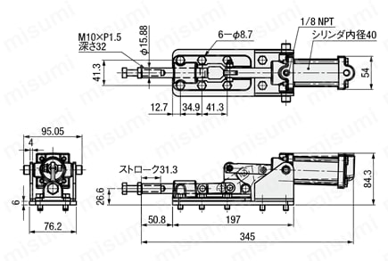 エアクランプ フランジベース GH-36330-A 外形図