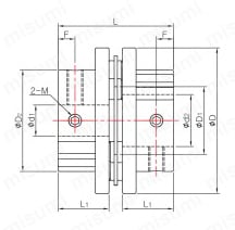 ディスク形カップリング クランピングタイプ SHDS フランジ型外形図