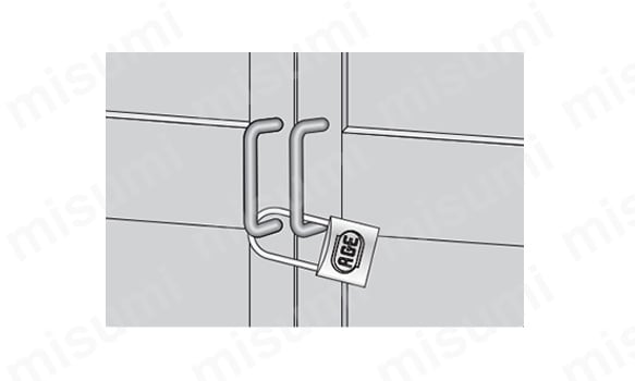 ステン弦長Wロック南京錠（弦長番号違い）の使用例