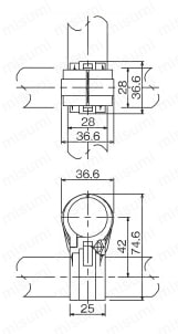 メタルジョイント単品　G-66 外形図