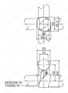 メタルジョイント単品　G-6BS 外形図
